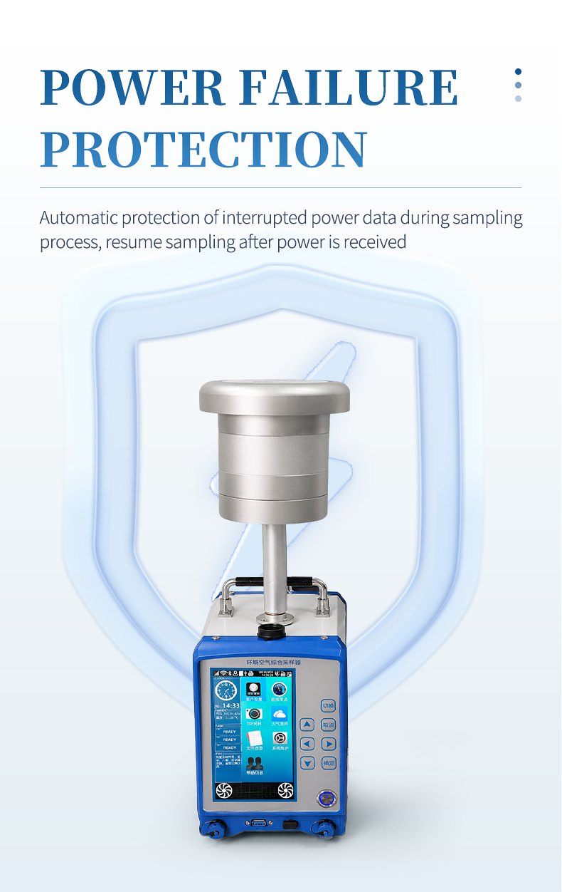Technical specification table for high negative pressure sampler used in harsh industrial conditions