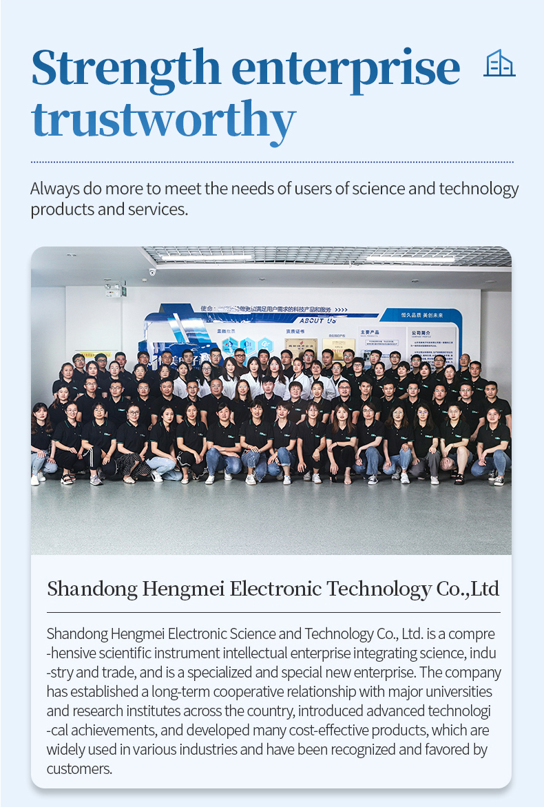 HM Instruments engineering team group photo with company introduction and service overview