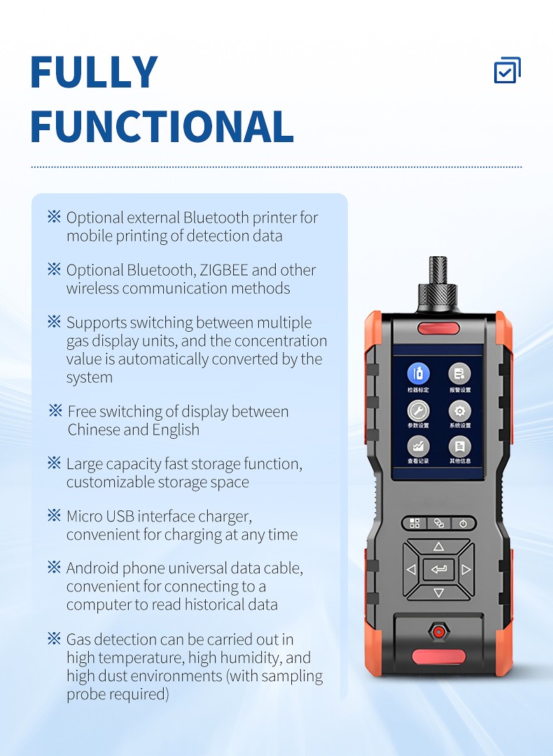 Handheld VOC detector optional recording and communication features