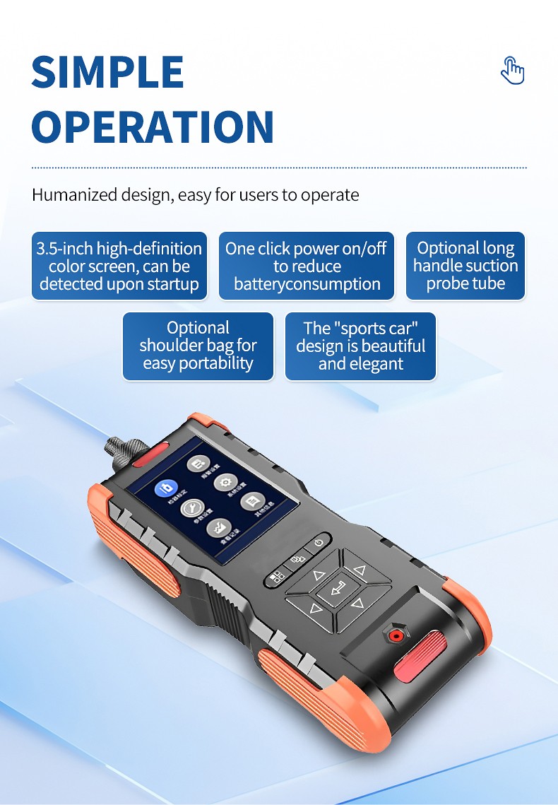 Handheld VOC detector controls and optional sampling accessories
