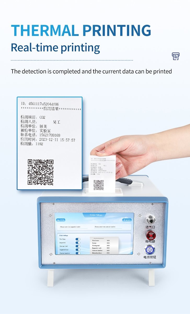 Infrared gas analyzer thermal printing function